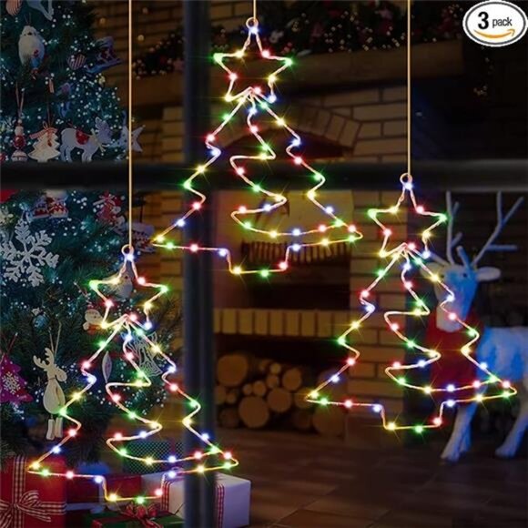 3PCS Remote Control LED Christmas Decorations Window Lights with Timer - Picture 9 of 10